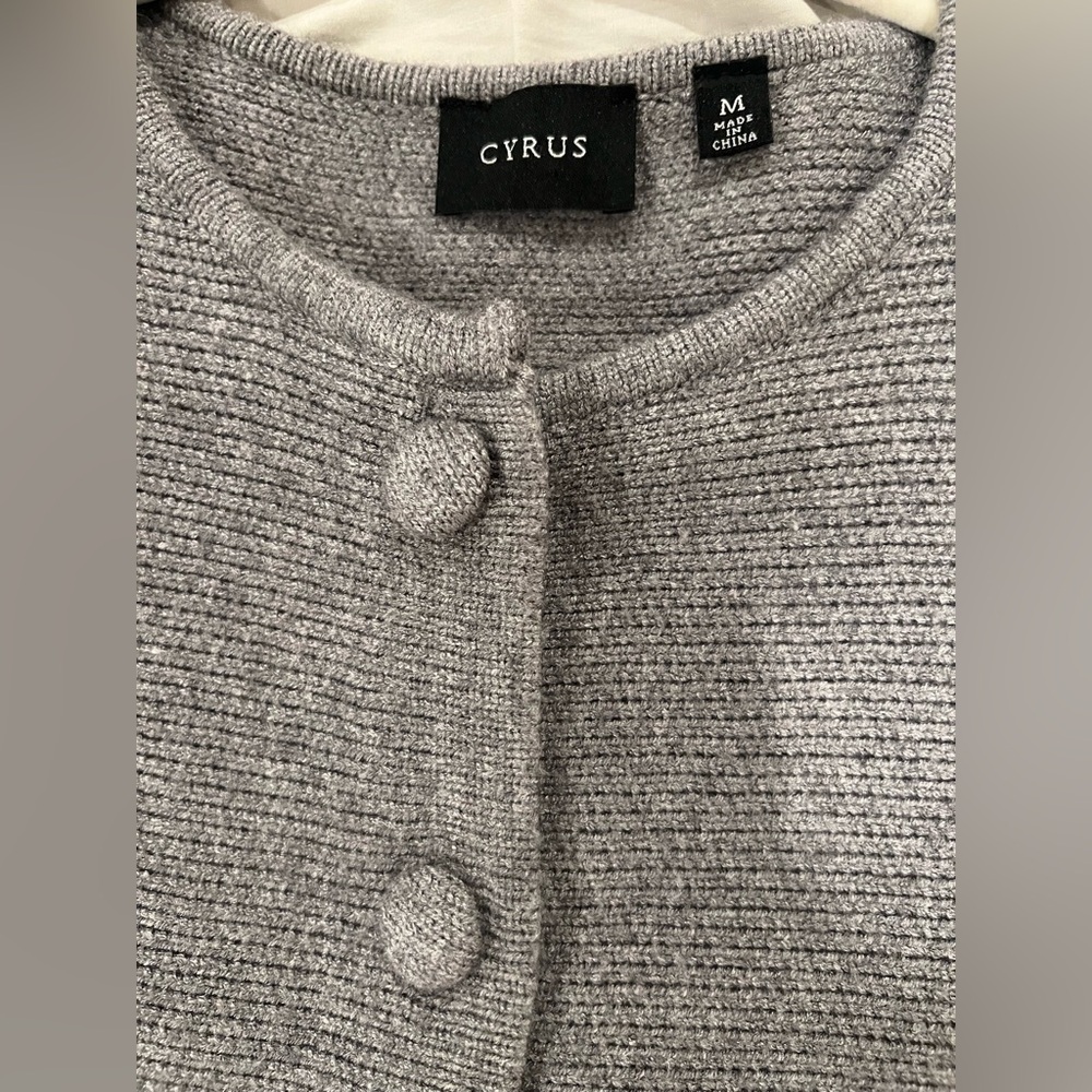 Cyrus Charcoal Button-Up Women's Cardigan - Picture 3 of 7